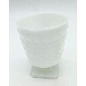 Vintage NAPCO #1180 White Milk Glass Hobnail Thumbprint Pedestal Compote Goblet